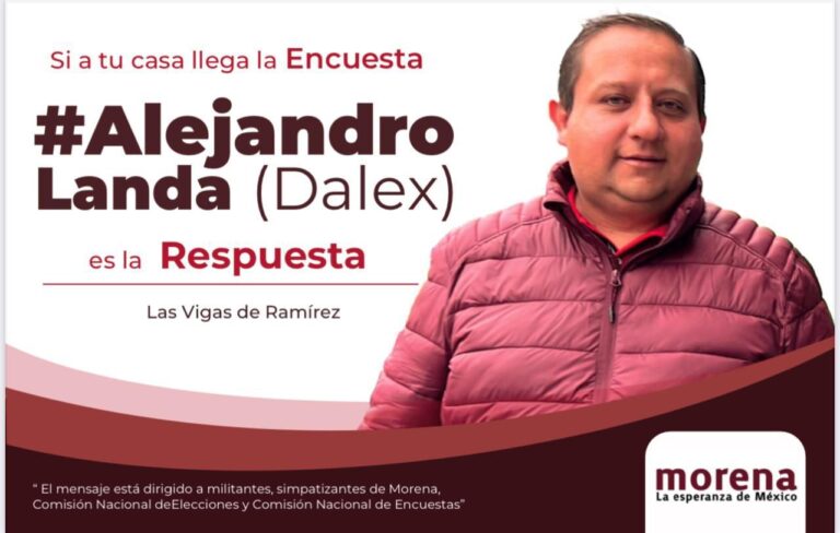 Alejandro Landa lidera preferencias en la encuesta interna de morena en Las Vigas de Ramírez.